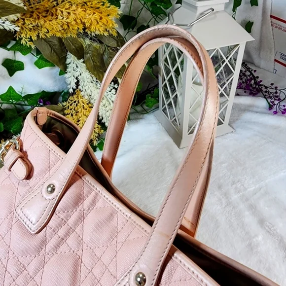 Authentic Christian Dior Panarea Cannage Quilted Coated Canvas Tote w/ Dust Bag - Picture 2 of 16
